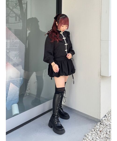 jouetie（ジュエティ）の「リボンバルーンスカパン（スカート・レディース・オフホワイト/グレー/ブラック・MEDIUM）」の12枚目の写真