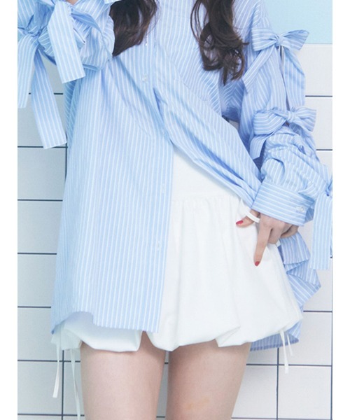 jouetie（ジュエティ）の「リボンバルーンスカパン（スカート・レディース・オフホワイト/グレー/ブラック・MEDIUM）」の2枚目の写真