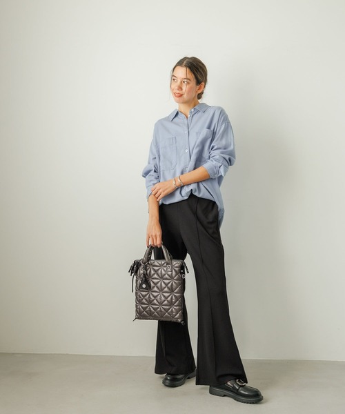 BAYFLOW（ベイフロー）の「[ストレッチ入り]カットジョーゼットフレアパンツ（その他パンツ・レディース・ブラック/グレイッシュベージュ・MEDIUM/SMALL）」の20枚目の写真