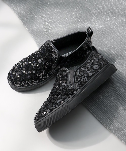 LibertyDoll（リバティードール）の「スパンコール スリッポンスニーカー（スリッポン・レディース・ブラック/シルバー・40/38/39/36/37）」の2枚目の写真