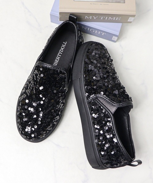 LibertyDoll（リバティードール）の「スパンコール スリッポンスニーカー（スリッポン・レディース・ブラック/シルバー・40/38/39/36/37）」の8枚目の写真