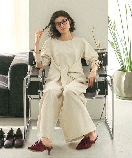 loin nuit（ロワンニュイ）の「puff ribbon combinaison/パフリボンコンビネゾン（つなぎ/オールインワン・レディース・アイボリー/カーキ・FREE）」の20枚目の写真