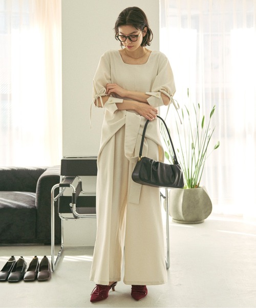 セール】puff ribbon combinaison/パフリボンコンビネゾン（つなぎ