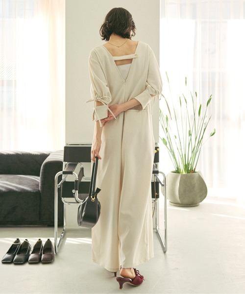 loin nuit（ロワンニュイ）の「puff ribbon combinaison/パフリボンコンビネゾン（つなぎ/オールインワン・レディース・アイボリー/カーキ・FREE）」の21枚目の写真