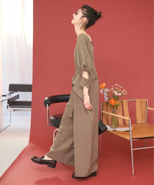 loin nuit（ロワンニュイ）の「puff ribbon combinaison/パフリボンコンビネゾン（つなぎ/オールインワン・レディース・アイボリー/カーキ・FREE）」の16枚目の写真