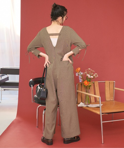 loin nuit（ロワンニュイ）の「puff ribbon combinaison/パフリボンコンビネゾン（つなぎ/オールインワン・レディース・アイボリー/カーキ・FREE）」の6枚目の写真