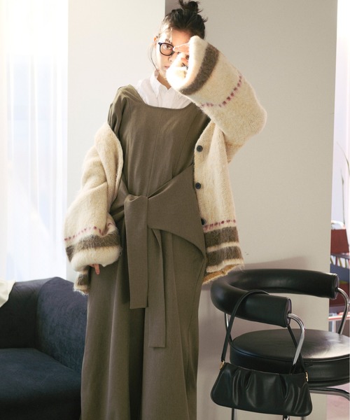 loin nuit（ロワンニュイ）の「puff ribbon combinaison/パフリボンコンビネゾン（つなぎ/オールインワン・レディース・アイボリー/カーキ・FREE）」の14枚目の写真