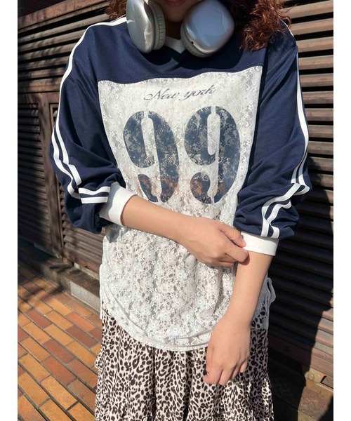 tシャツ レース切替ユニフォームロンT レディース レース切替ユニフォームロンT（Tシャツ/カットソー）｜WC