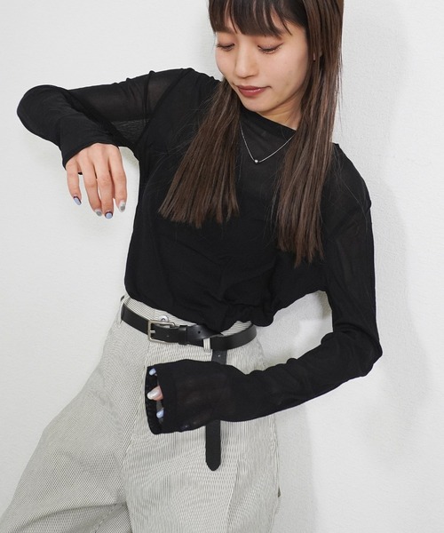 gossara(ゴサラ)の「パワーネットクルーネックPO(Tシャツ/カットソー・レディース・ブラック/ホワイト/ライトグレー・FREE)」の8枚目の写真