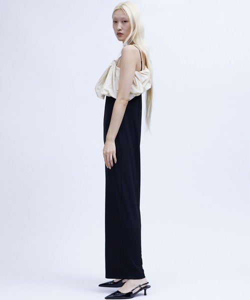 THINGS THAT MATTER（シングス ザット マター）の「OVERALLS with TAFFETA CAPE / オーバーオールウィズタフタケープ（サロペット/オーバーオール・レディース・アイボリー/ブラック/ブラック×ホワイト・FREE）」の6枚目の写真