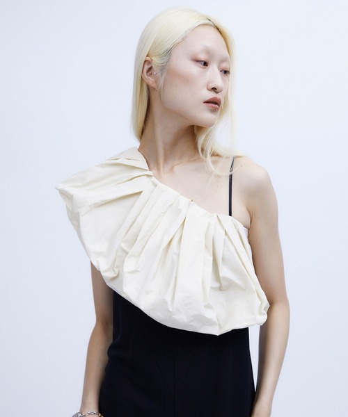 THINGS THAT MATTER（シングス ザット マター）の「OVERALLS with TAFFETA CAPE / オーバーオールウィズタフタケープ（サロペット/オーバーオール・レディース・アイボリー/ブラック/ブラック×ホワイト・FREE）」の7枚目の写真