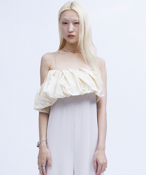 THINGS THAT MATTER（シングス ザット マター）の「OVERALLS with TAFFETA CAPE / オーバーオールウィズタフタケープ（サロペット/オーバーオール・レディース・アイボリー/ブラック/ブラック×ホワイト・FREE）」の21枚目の写真