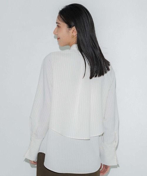 【3/11までの出品】PUBLIC TOKYO バンドカラーシャツ ホワイト クラスバンドカラーシャツ（シャツ/ブラウス）｜PUBLIC TOKYO