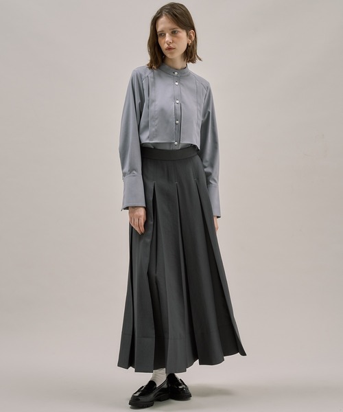 PUBLIC TOKYO（パブリックトウキョウ）の「【完売間近】クラスバンドカラーシャツ（シャツ/ブラウス・レディース・ダークグレー/ブルー/ホワイト/ライトブルー/ベージュ×ブラック・FREE）」の22枚目の写真