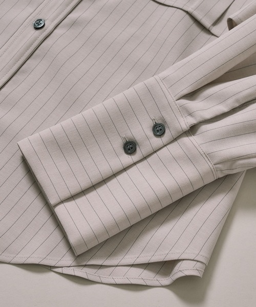 PUBLIC TOKYO（パブリックトウキョウ）の「【完売間近】クラスバンドカラーシャツ（シャツ/ブラウス・レディース・ダークグレー/ブルー/ホワイト/ライトブルー/ベージュ×ブラック・FREE）」の17枚目の写真