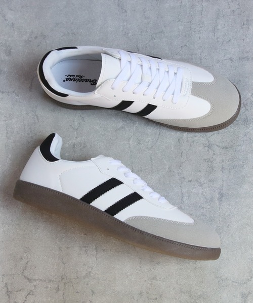 ８(eight)（エイト）の「2本ライン レトロスニーカー（スニーカー・メンズ・ホワイト×ブラック/ブラック/ブラック×ホワイト・25.0cm/25.5cm/26.0cm/26.5cm/27.0cm/28.0cm）」の5枚目の写真