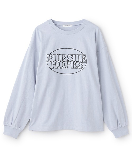 LOVETOXIC（ラブトキシック）の「【GOODPRICE】サークル刺繍長袖Tシャツ（Tシャツ/カットソー・キッズ・ピンク/サックスブルー/ブラック/オフホワイト・L:160cm/S:140cm/M:150cm）」の6枚目の写真