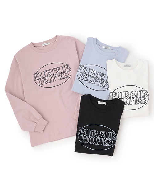 LOVETOXIC（ラブトキシック）の「【GOODPRICE】サークル刺繍長袖Tシャツ（Tシャツ/カットソー・キッズ・ピンク/サックスブルー/ブラック/オフホワイト・L:160cm/S:140cm/M:150cm）」の14枚目の写真