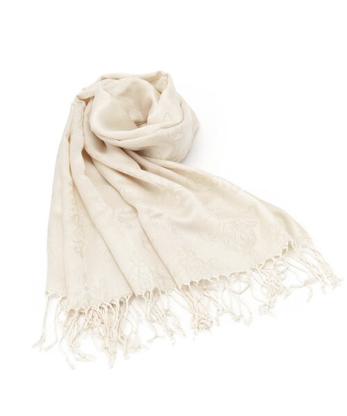 ITS'DEMO（イッツデモ）の「【手洗い可／UV】薄手ダマスクジャガードストール（ストール/ショール・レディース・パープル系1/ライトグレー系/ベージュ系その他3/ピンク系5・00）」の3枚目の写真