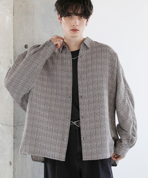 セール】サマーツイードワイドドルマンドレープシャツ（シャツ