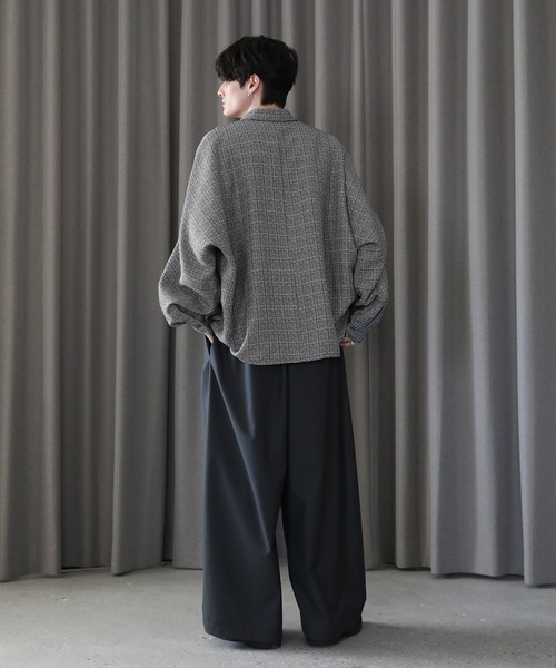 サマーツイードワイドドルマンドレープシャツ（シャツ/ブラウス