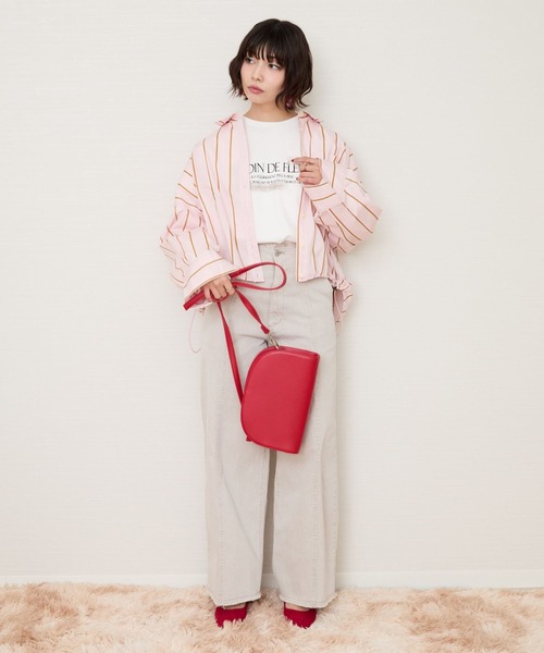 ブラウス シャツ 「FONT LAB」ドロストヘムクロップドシャツブラウス レディース セール】【FONT LAB】ドロストヘムクロップドシャツブラウス