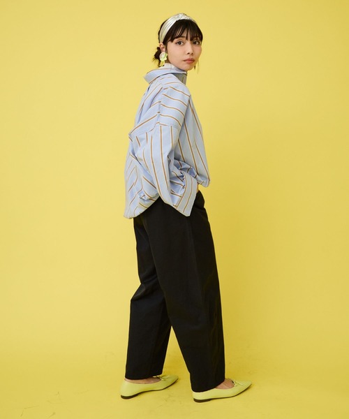 ブラウス シャツ 「FONT LAB」ドロストヘムクロップドシャツブラウス レディース セール】【FONT LAB】ドロストヘムクロップドシャツブラウス