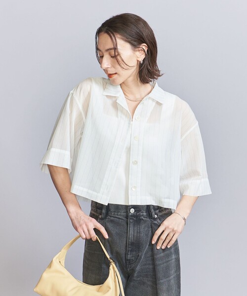 BEAUTY&YOUTH UNITED ARROWS(ビューティーアンドユースユナイテッドアローズ)の「ポリエステルコットン シアーストライプ シャツ -ウォッシャブル-(シャツ/ブラウス・レディース・ホワイト/ブラック/ナチュラル・FREE)」の11枚目の写真