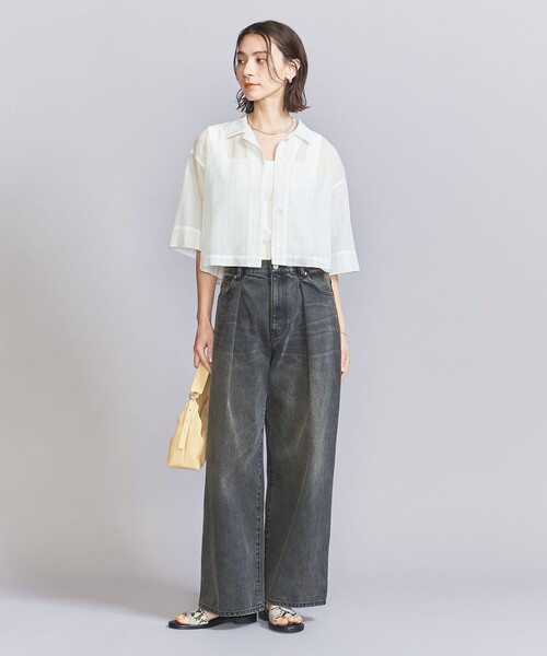 BEAUTY&YOUTH UNITED ARROWS(ビューティーアンドユースユナイテッドアローズ)の「ポリエステルコットン シアーストライプ シャツ -ウォッシャブル-(シャツ/ブラウス・レディース・ホワイト/ブラック/ナチュラル・FREE)」の13枚目の写真