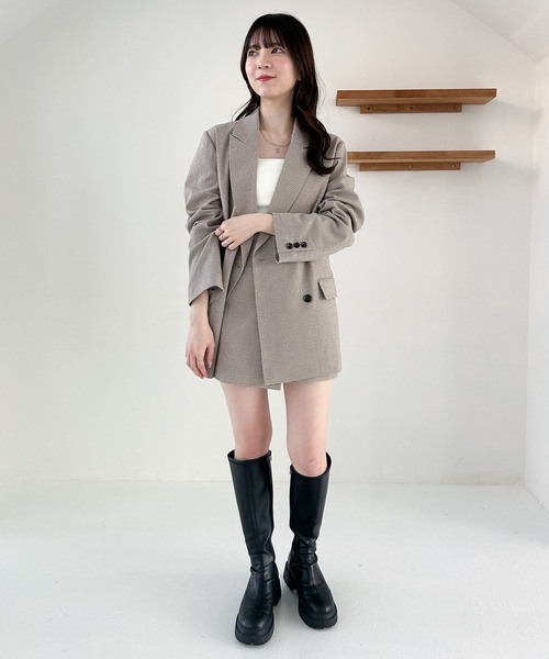 Heather（ヘザー）の「ロングカップ付きリブキャミ　322168（キャミソール・レディース・ブラック/オフホワイト・S/M）」の6枚目の写真