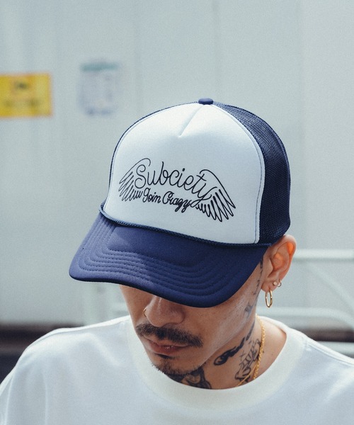 Subciety(サブサエティ)の「Goin' crazy mesh cap(キャップ・メンズ・ブルー/ブラック/ブラック×ホワイト/レッド/バーガンディー/ネイビー・FREE)」の4枚目の写真