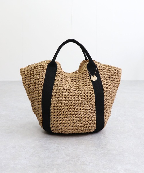 T・S・L（ティーエスエル）の「ハンドルテープペーパートートバッグ（かごバッグ・レディース・ブラック/グレイッシュベージュ/グレー・FREE）」の22枚目の写真