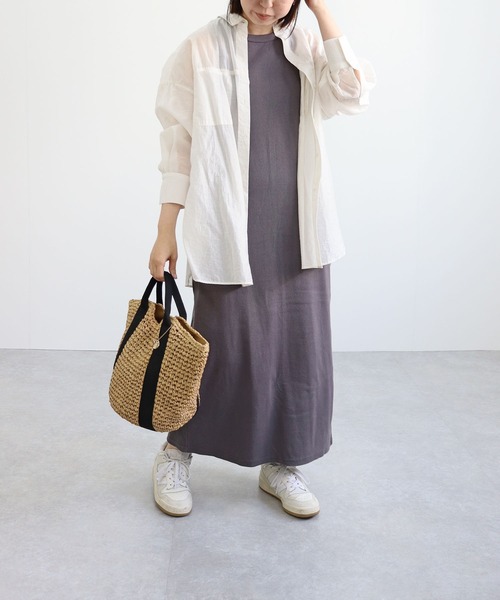 T・S・L（ティーエスエル）の「ハンドルテープペーパートートバッグ（かごバッグ・レディース・ブラック/グレイッシュベージュ/グレー・FREE）」の7枚目の写真