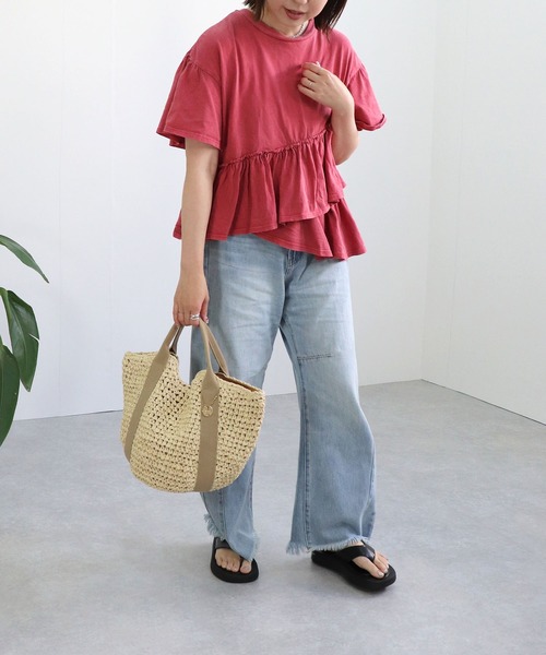 T・S・L（ティーエスエル）の「ハンドルテープペーパートートバッグ（かごバッグ・レディース・ブラック/グレイッシュベージュ/グレー・FREE）」の17枚目の写真