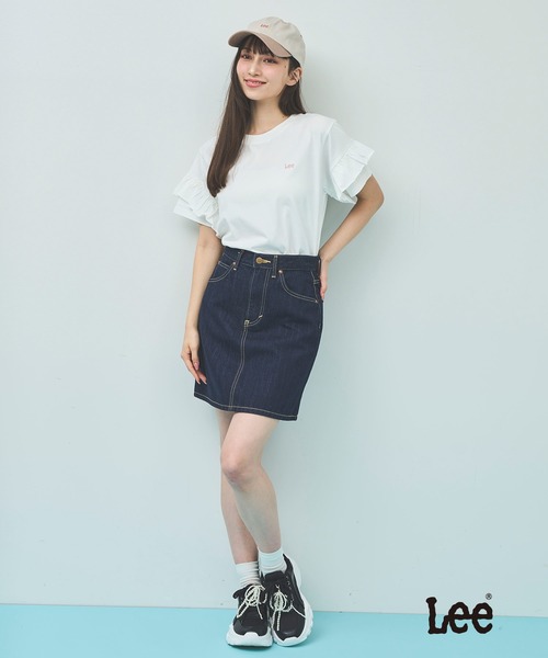 レスザン* lessthan*　後ろ別布 ユニーク デニムミニスカート 日本製 レスザン* lessthan* 後ろ別布 ユニーク デニムミニスカート