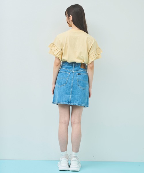 セール】【Leeコラボ】台形デニムミニスカート（デニムスカート