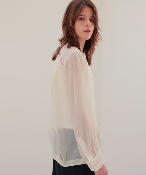 DRESSLAVE（ドレスレイブ）の「soft bubble sheer shirt(ソフトシアーバブルシャツ)（シャツ/ブラウス・レディース・グレー/ホワイト・38）」の4枚目の写真