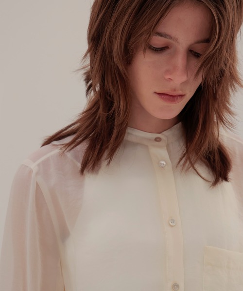 DRESSLAVE（ドレスレイブ）の「soft bubble sheer shirt(ソフトシアーバブルシャツ)（シャツ/ブラウス・レディース・グレー/ホワイト・38）」の6枚目の写真
