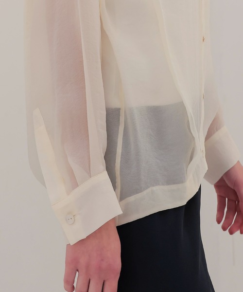 DRESSLAVE（ドレスレイブ）の「soft bubble sheer shirt(ソフトシアーバブルシャツ)（シャツ/ブラウス・レディース・グレー/ホワイト・38）」の7枚目の写真