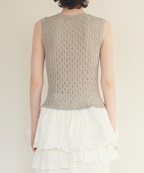 HONEY MI HONEY（ハニーミーハニー）の「taffeta balloon knit tunic（ニット/セーター・レディース・オフホワイト/ブラック/グレー・FREE）」の12枚目の写真