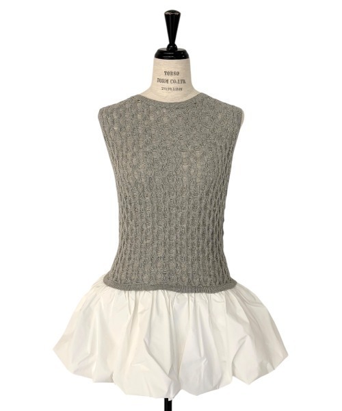 HONEY MI HONEY（ハニーミーハニー）の「taffeta balloon knit tunic（ニット/セーター・レディース・オフホワイト/ブラック/グレー・FREE）」の15枚目の写真