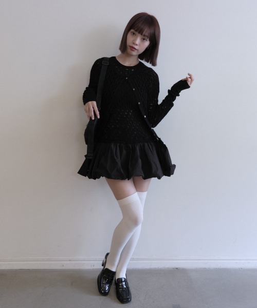 HONEY MI HONEY（ハニーミーハニー）の「taffeta balloon knit tunic（ニット/セーター・レディース・オフホワイト/ブラック/グレー・FREE）」の22枚目の写真