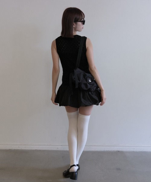HONEY MI HONEY（ハニーミーハニー）の「taffeta balloon knit tunic（ニット/セーター・レディース・オフホワイト/ブラック/グレー・FREE）」の21枚目の写真