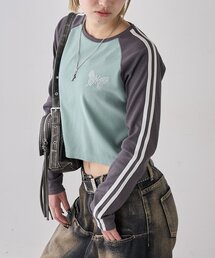 【WEB限定】ラインストーンラグランバタフライトップス