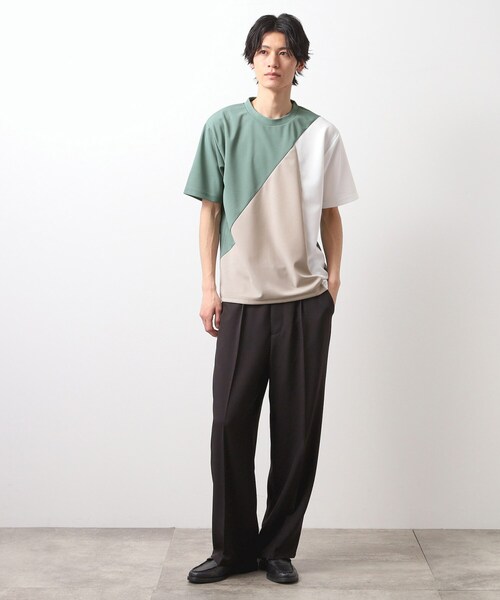 セール】アムンゼン異素材切替半袖Tシャツ（Tシャツ/カットソー