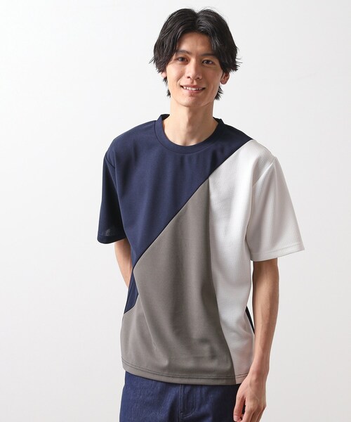 THE SHOP TK （ザ ショップ ティーケー ）の「アムンゼン異素材切替半袖Tシャツ（Tシャツ/カットソー・メンズ・ホワイト系7/グリーン系5/ホワイト系8/ネイビー系4・02/03/04）」の17枚目の写真