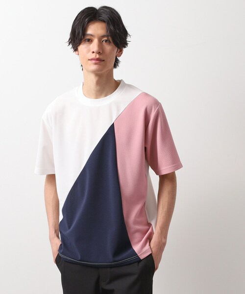 THE SHOP TK （ザ ショップ ティーケー ）の「アムンゼン異素材切替半袖Tシャツ（Tシャツ/カットソー・メンズ・ホワイト系7/グリーン系5/ホワイト系8/ネイビー系4・02/03/04）」の21枚目の写真
