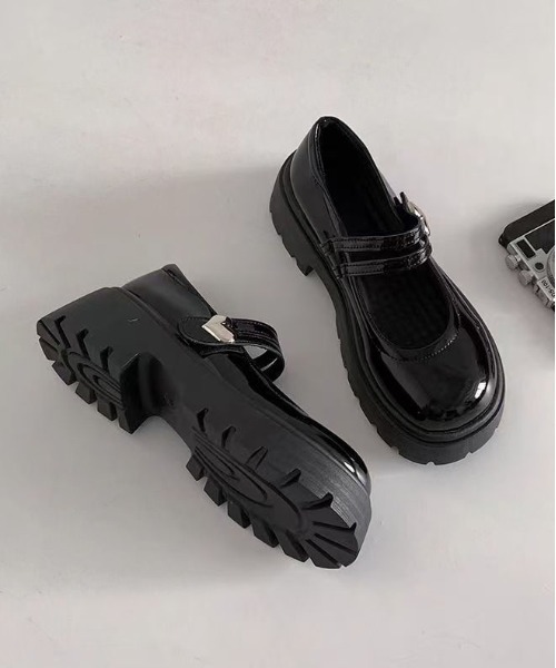 WEGO（ウィゴー）の「WEGO/ハートバックル厚底ローファー/メリージェーンシューズ（ローファー・レディース・ホワイト/ブラック・LARGE/MEDIUM）」の12枚目の写真