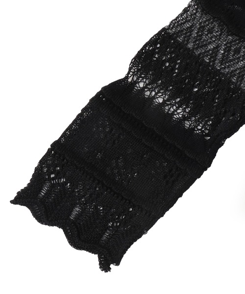 ODAKHA(オダカ)の「ODAKHA / crazy lace knit cardigan(クレイジーレースニットカーディガン OH25SS-KN10)(カーディガン/ボレロ・レディース・ブラウン/ブラック・38)」の6枚目の写真