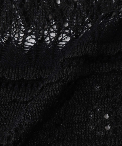 ODAKHA(オダカ)の「ODAKHA / crazy lace knit cardigan(クレイジーレースニットカーディガン OH25SS-KN10)(カーディガン/ボレロ・レディース・ブラウン/ブラック・38)」の3枚目の写真